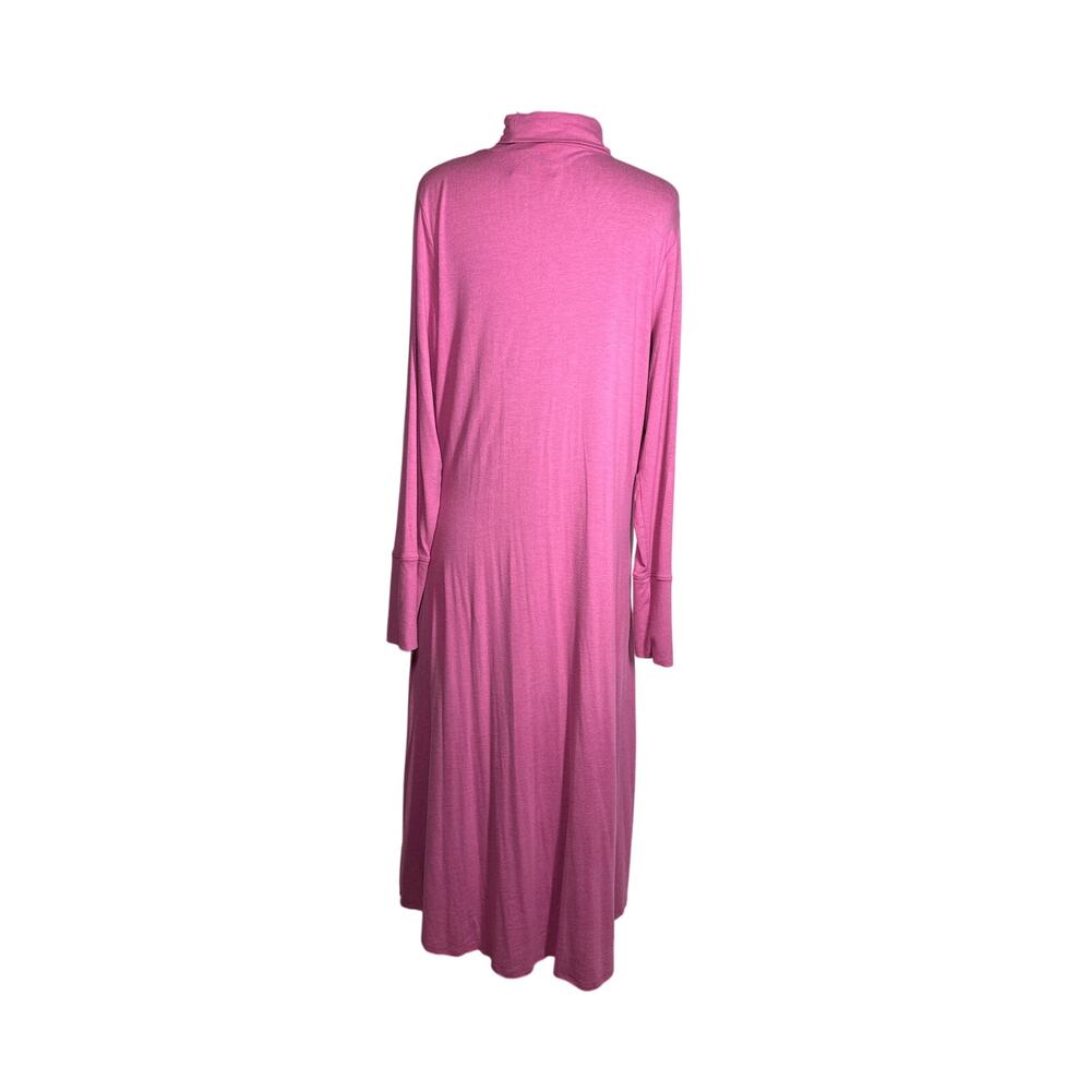 Daily Practice by Anthropologie Ruched Midi Dress Pink Jersey Knit Sz 1X Casual - Picture 6 of 11